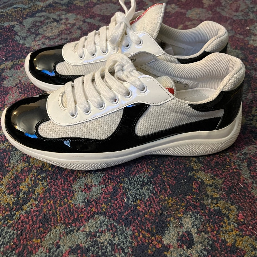 Prada Black and White Men's Sneakers - Picture 3 of 4